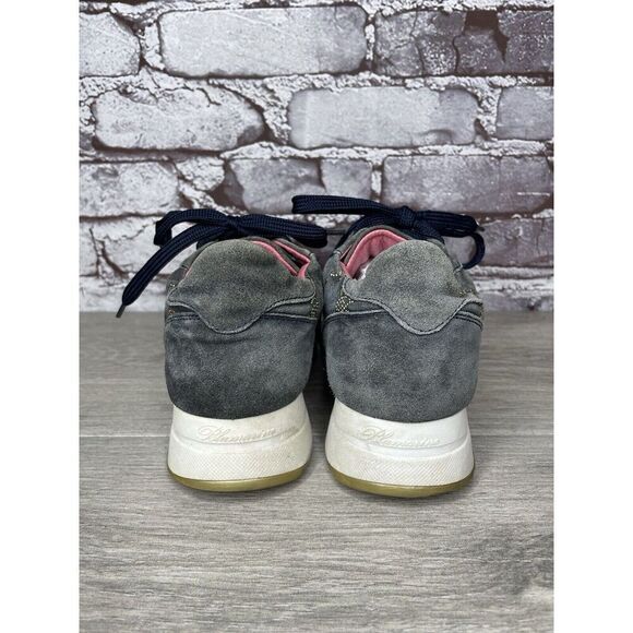 Blumarine Blue Suede Gold Embellished Lace Up Sneakers Women’s Sz 36.5EU/6M US - Picture 6 of 16